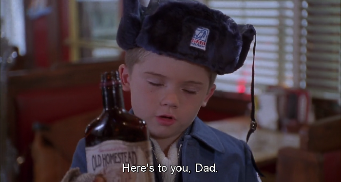 drunk kid jingle all the way funny scene postman booze whisky