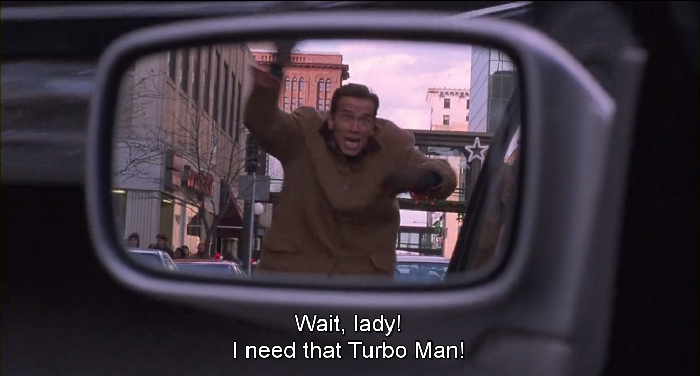 jingle all the way movie review turbo man mirror arnold running still cap