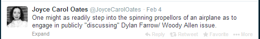 joyce carol oats woody allen tweet