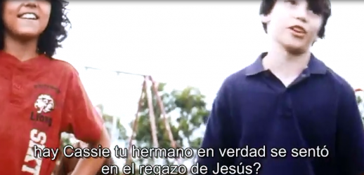 loose translation: "Is it true your brother sat on Jesus' dick?"