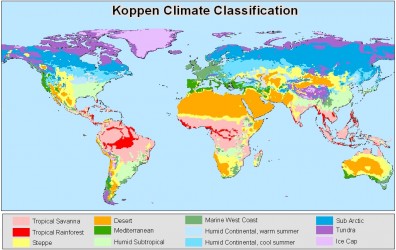 koppen climate map